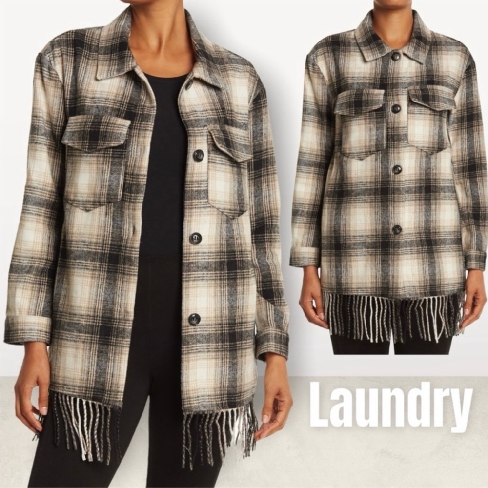 Laundry Plaid Fringe Women's Jacket